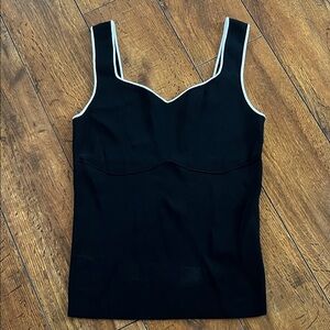Endless Rose Black and White Trim Tank Top